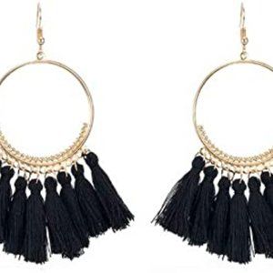 Boho Tassel in Hoops Earrings